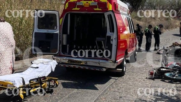 Accidente entre motociclistas deja tres heridos en Cañada de Bustos